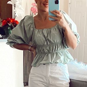 Zara off shoulder ballon top